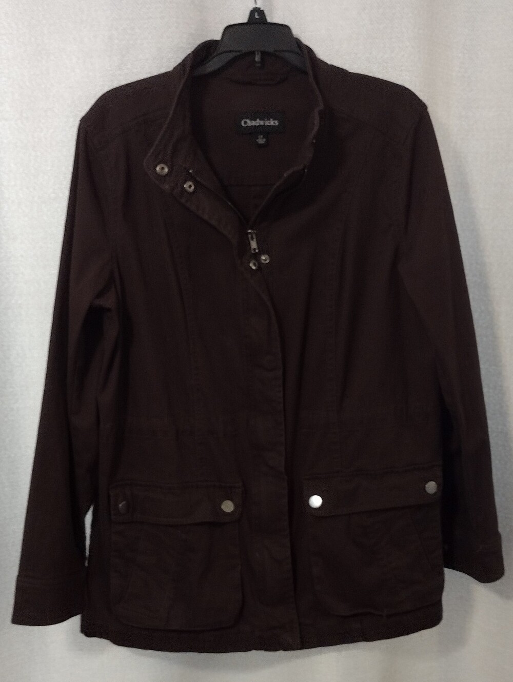 Chadwicks Dark Brown Women's Lightweight Utility Style Jacket - Size Tall Large